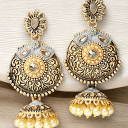 ADIVA Floral Jhumkas Earrings-image-36