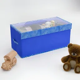 Aura Blue & White 6 Pieces Zig Zag Printed Drawer Organisers With Transparent Lid image 2
