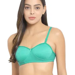 Women Cotton Blue,Green Padded Non-Wired Lingerie Bra Sport wear Gym Crop Tank Top-43