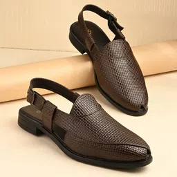 House of Pataudi Men Textured Shoe-Style Sandals-picture-40