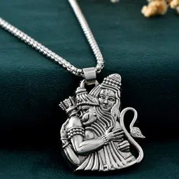 PASU FASHION Unisex Stainless Steel Silver-Plated Contemporary Shaped Pendant With Chain-18