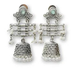 D Glamm Fashion-SPARKLING STYLE Women Oxidised Chandelier Earrings-image-73