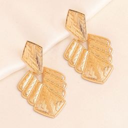 Yellow Chimes Gold-Plated Leafy Shaped Drop Earrings-40