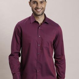 Turtle Men Standard Fit Textured Spread Collar Cotton Formal Shirt-image-75