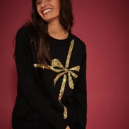DOROTHY PERKINS Sequined Bow Pullover-picture-5