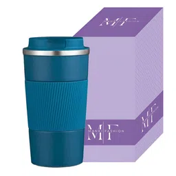 MANKI FASHION Blue & Silver Toned Textured Stainless Steel Matte Mugs-13