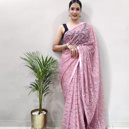 HI FI NX Floral Net Saree-picture-35
