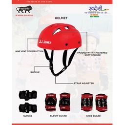 JJ Jonex Tenacity Adjustable Roller Skating Kit With Red Helmet Medium Combo - image 3