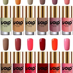 VOLO Set Of 12 Extra Shine Vibrant Shades Combo Nail Polish- 9.9ml Each-Combo-No-118-30
