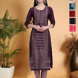 7Threads Selection Of 6 Ethnic Motifs Printed Round Neck Straight Kurta-image-63