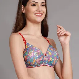 Samvar Red Cotton Non-Wired Non Padded Minimizer Bra-picture-34