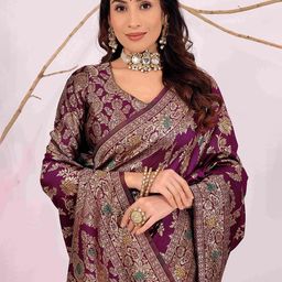 Moda Rapido Woven Design Zari Silk Cotton Banarasi Saree-41
