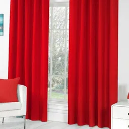 BELLA TRUE Red 2 Pieces Regular Long Door Curtains-image-72