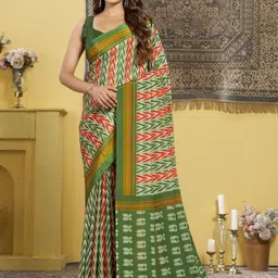 Garden Vareli Women Crepe Geometric Printed Saree with Unstitched Blouse Piece-picture-47