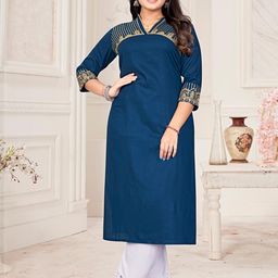 ZAZADIYA ENTERPRISE Women Blue Kurtis-image-75
