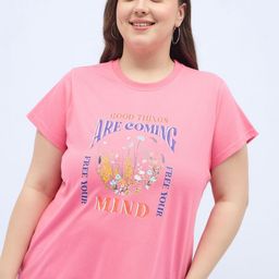 ANJIR Women Plus Size Typography Printed Round Neck Cotton T-shirt-image-37