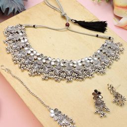 VATSALYA creation Alloy Silver Silver Jewellery Set-picture-25