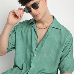 Mark Leute Men Relaxed Cuban Collar Floral Printed Casual Shirt-image-13