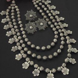 PRASO JEWELS Silver-Plated German Silver NA Jewellery Set-image-86