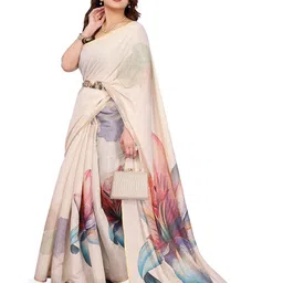 HERE&NOW Floral Zari Silk Blend Saree-picture-25