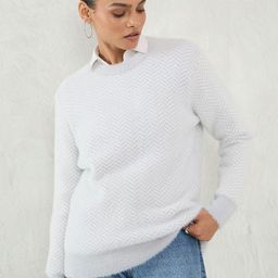 Femella Women Round Neck Chevron Pullover-image-22