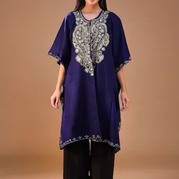 SWI Stylish Women Floral Woollen Lightweight Cape Jacket with Embroidered-image-78