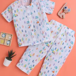 Polka Tots Boys Printed Night suit-image-6