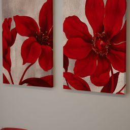 Myntra Elegant Homes Red Floral Set of 2 Piece Canvas Abstract Wall Paintings-image-33