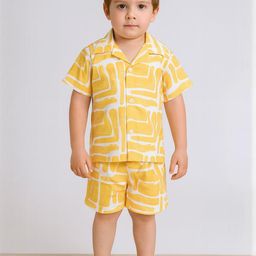Ministitch Infant Boys Printed Shirt With Shorts Clothing Set-picture-37