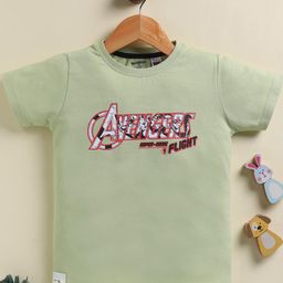Biskid Boys Green Graphic Printed Round Neck Cotton T-shirt-picture-45