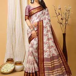 DIVASTRI Kalamkari Printed Zari Banarasi Saree-48