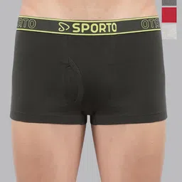 Sporto by Macho Pack Of 4 Combed Cotton Mid-Rise Short Trunks-picture-48