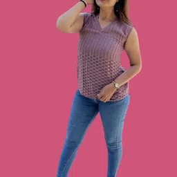 Bhanderi Fashion Women Self Design V Neck Top-picture-48