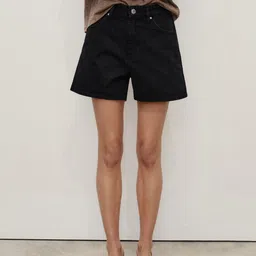 MANGO Women Straight Fit Cotton Denim Shorts-picture-43