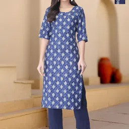 HERE&NOW Pack of 2 Women Floral Printed Regular Kurta with Trousers-26
