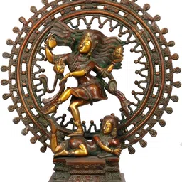 Exotic India Brown & Gold-Toned Shiva As Nataraja Religious Idol Showpiece-image-93