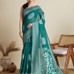 KALINI Woven Design Zari Saree With Blouse Piece-image-17