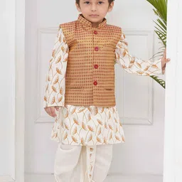 Sethukrishna Boys Ethnic Motifs Printed Regular Kurta with Dhoti Pants-41