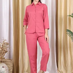 SOUNDARYA Shirt Collar Shirt With Trousers Co-Ords-image-76