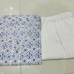 Khadi Cotton Women Kurti With Bottomwear-image-45