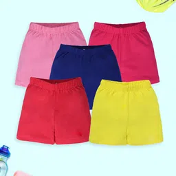 KiddoPanti Girls Pack Of 5 Cycling Shorts-36