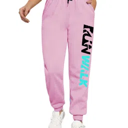 SAAHASAM Women Typography Printed Relaxed Loose Fit Joggers Trousers-picture-7