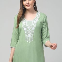 STYLE PREZONE Women Embroidered Thread Work Kurti-image-85
