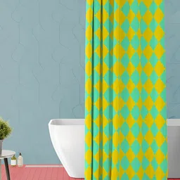 ArtzFolio Green & Yellow Printed Waterproof Shower Curtain-image-59