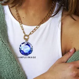 GenZcomplex Circular Blue Sapphire Pendants-29