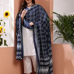 Bunkraft Woven Design Block Print Dupatta-25
