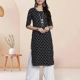 7Threads Selection Of 6 Geometric Printed Round Neck Straight Kurtas image 5
