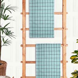 Aura Green & White 2 Pieces Printed Cotton 210 GSM Bath Towel-image-11