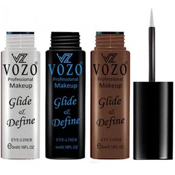 VOZO Set Of 3 Glide & Define Infusion Essential Liquid Eyeliner-5 ml Each-Shade- 03-04-06-25