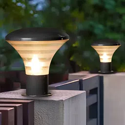 KINIS 2-Pcs Grey Modern Shape Gate & Garden Light Outdoor Lamp-image-43